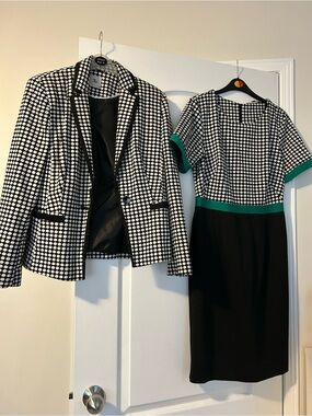 Polka Dot Black & White Dress with Matching Jacket